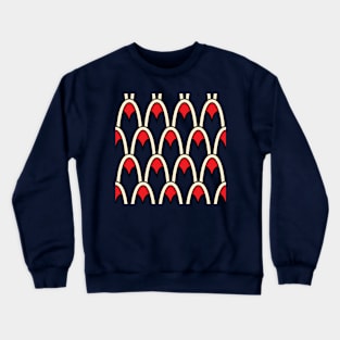 Egypt style pattern in red, white and rose Crewneck Sweatshirt